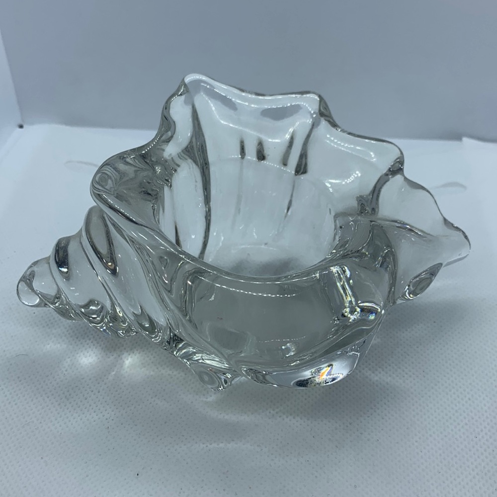 Vintage Avon glass seashell candle holder